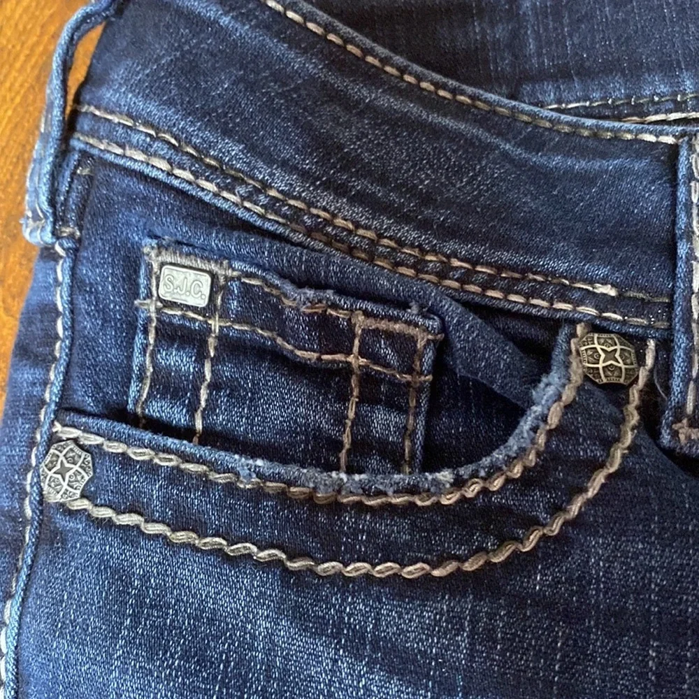 🌹 Silver Jeans 🌹 Vintage Suki Surplus Dark Blue Boot Cut Flare Jeans W27 - Picture 7 of 15